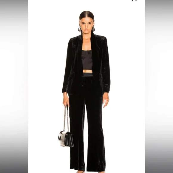 FRAME Velvet Neck Tie Blazer - Picture 14 of 16